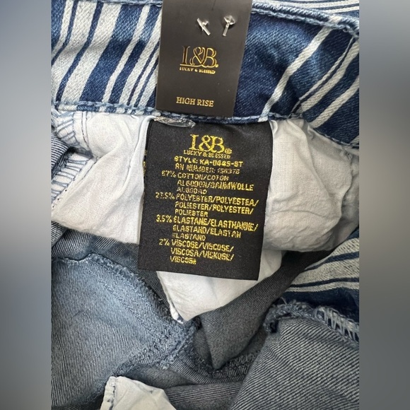 Lucky & Blessed Women’s High Rise Flare Stripe Denim Jeans - Picture 12 of 16